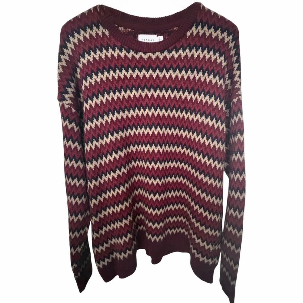 Topman Chevron Knit Sweater Mens Large